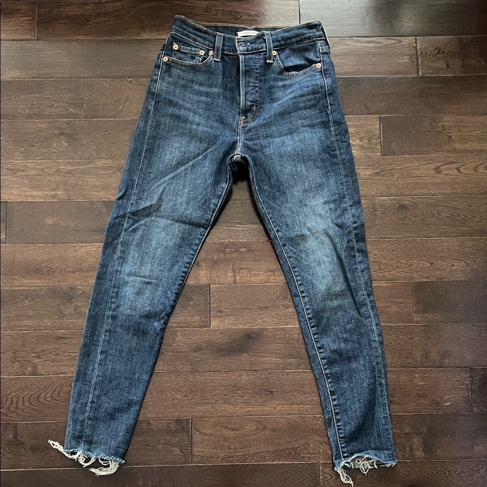 Levi's Wedgie Skinny High Rise Dark Blue Jeans